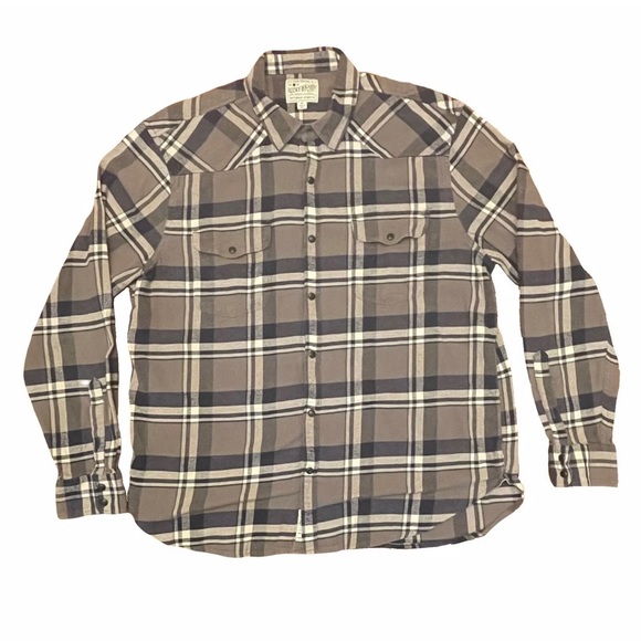 Lucky Brand Men’s Flannel Saturday Stretch Size XL Blue/Gray/White - Picture 1 of 4